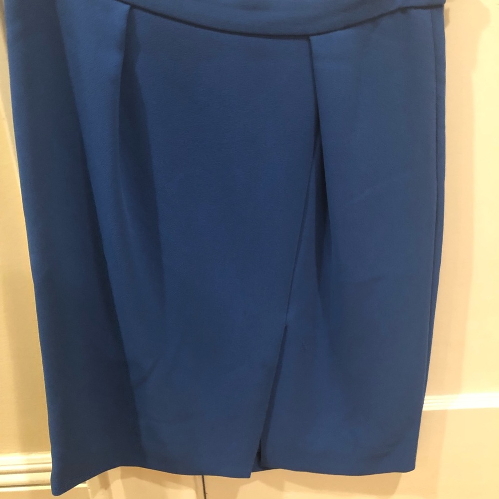 J.Crew bright blue pencil skirt with slit